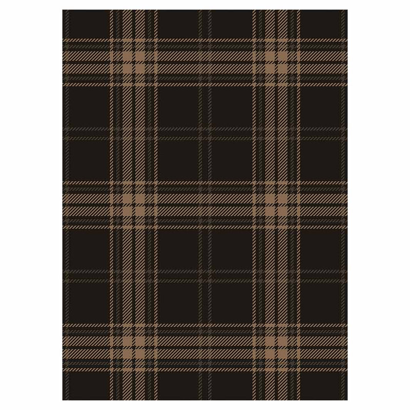 DARK BROWN PLAID PATTERN TEA TOWEL