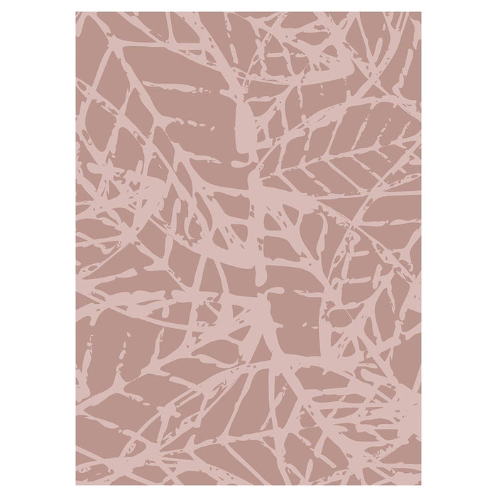 LEAF STAMP MUTED PINK PATTERN TEA TOWEL