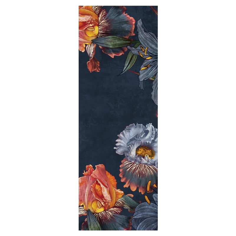 FLORAL NAVY LILIES AND IRIS PAINTING YOGA MAT