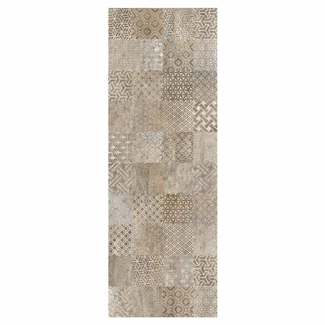 PATTERN BROWN MODERN TILE NATURAL YOGA MAT