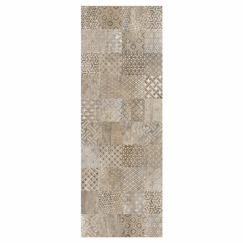 PATTERN BROWN MODERN TILE NATURAL YOGA MAT