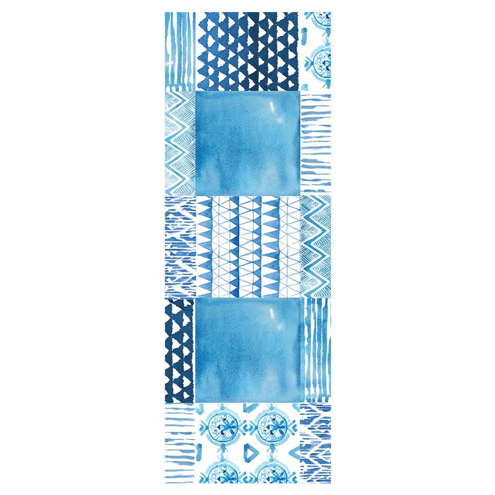 PATTERN BLUE WATERCOLOUR TILE YOGA MAT