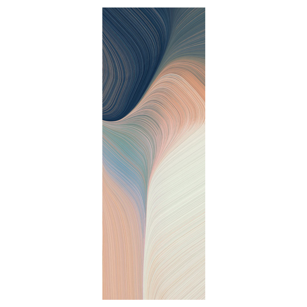 DESIGN PEACH AND BLUE ABSTRACT ART YOGA MAT