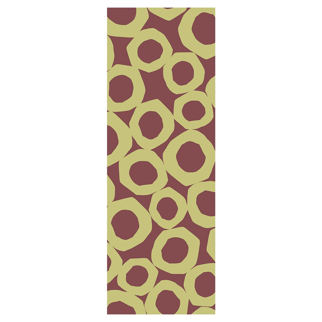 GEOMETRIC GREEN AND MAUVE PATTERN YOGA MAT