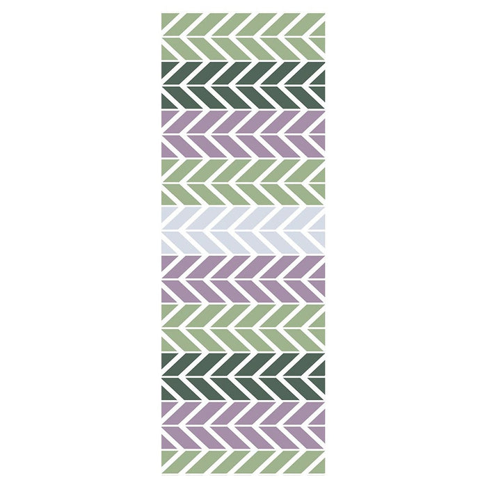 GEOMETRIC GREEN AND PURPLE CHEVRON PATTERN YOGA MAT