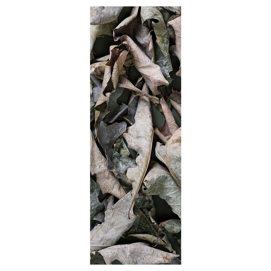 MONOCHROMATIC GREY GREEN LEAVES YOGA MAT