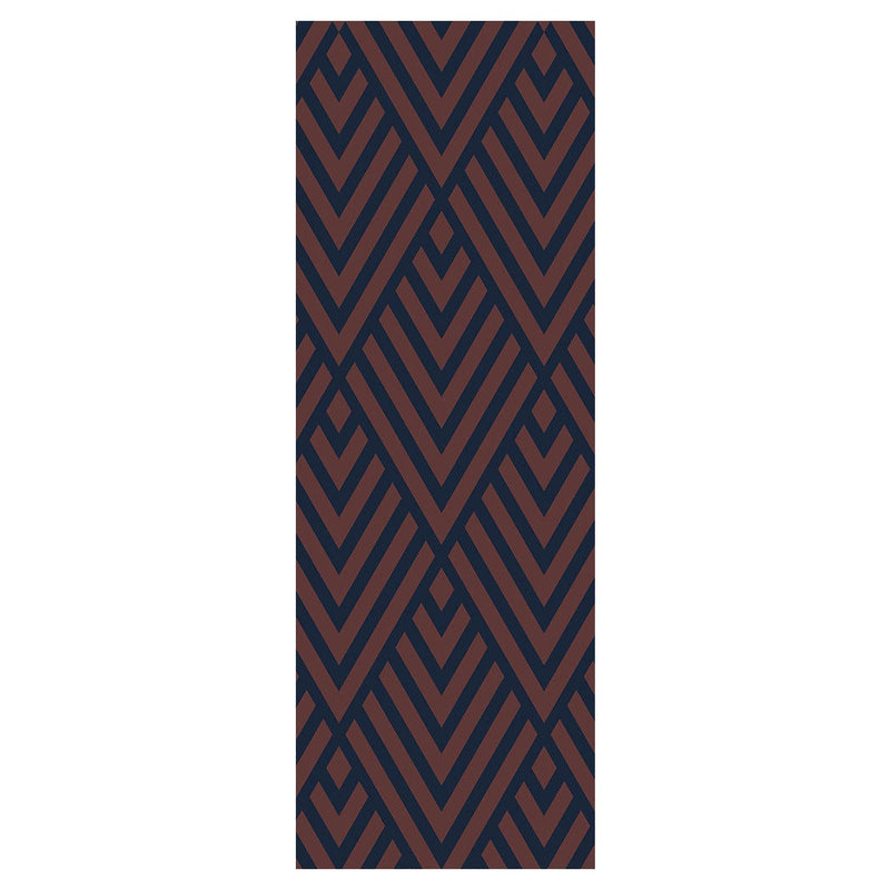 BROWN AND NAVY DIAMOND PATTERN YOGA MAT