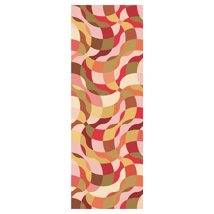 RETRO WAVE PATTERN PINKS AND MUSTARD YOGA MAT